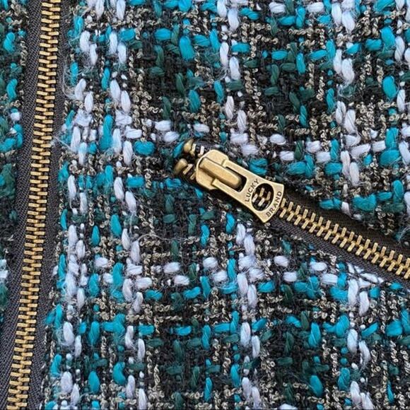 LUCKY BRAND Tweed Moto Jacket Size L - Picture 6 of 10